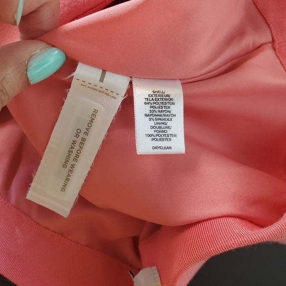 Ann Taylor Loft laser cut A line Coral Color Mini Skirt size 12 - Picture 6 of 14